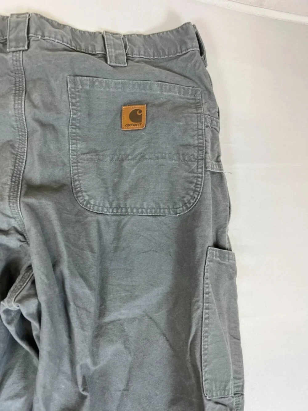 Carhartt B151 FAT Pants Mens 36x32 Gray Dungaree Fit Cotton Canvas - Picture 4 of 10